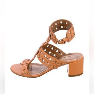 Aquazzura Leather Studded Accents Gladiator Sandals 5.5